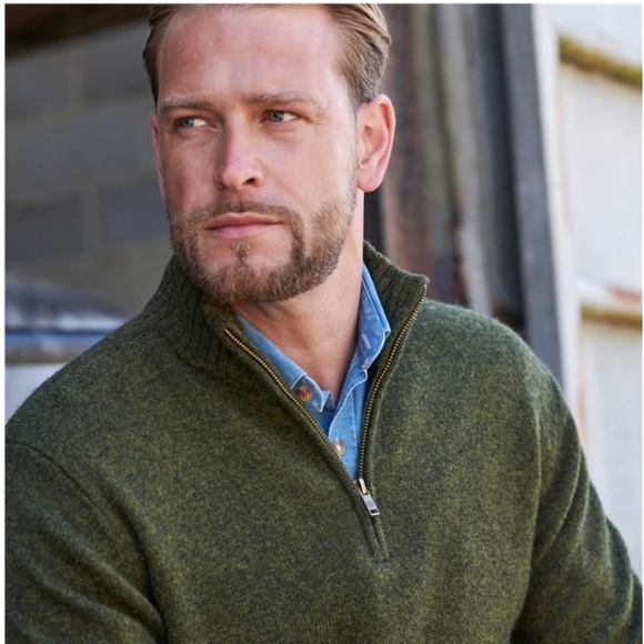 J. Crew Other - J. Crew Green Zip Up Sweater Classic Knit